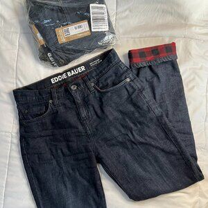 Eddie Bauer Boyfriend Flannel-Lined Jeans